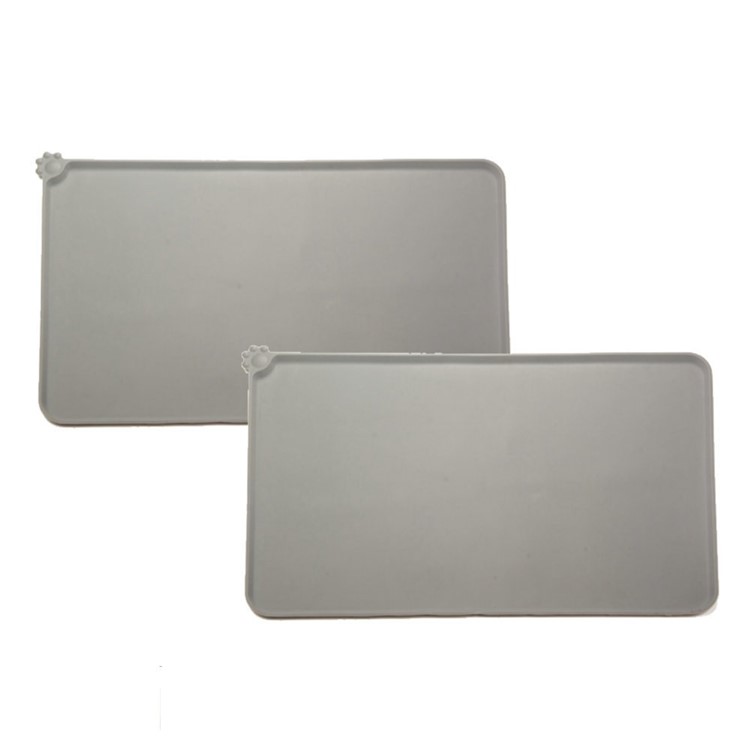 Silicone Waterproof Dog Bowl Placemat Pet Feeding Mat, Size: 47 x 30cm - Grey-2