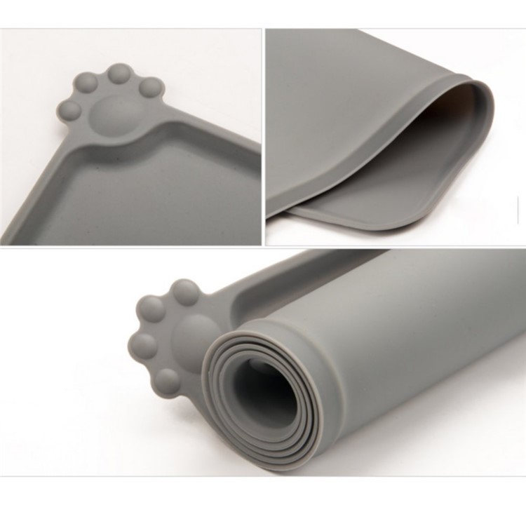 Silicone Waterproof Dog Bowl Placemat Pet Feeding Mat, Size: 47 x 30cm - Grey-3