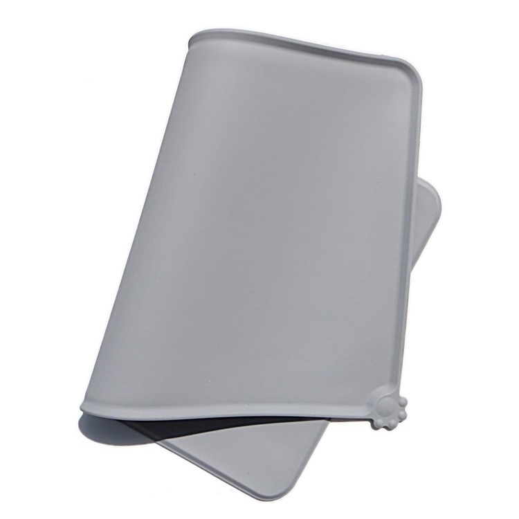 Silicone Waterproof Dog Bowl Placemat Pet Feeding Mat, Size: 47 x 30cm - Grey-4