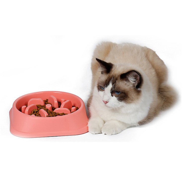 Slow Feed Dog Bowl Slow Eating Pet Bowl Healthy Eating Diet Happy Foraging Bowl for Dogs and Cats - Pink-1