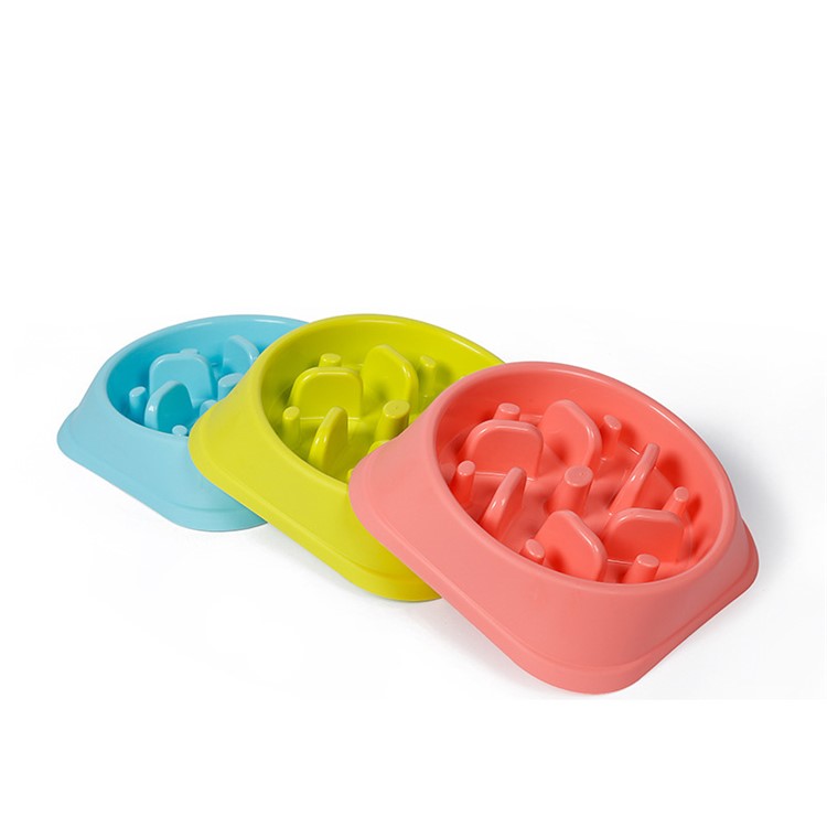 Slow Feed Dog Bowl Slow Eating Pet Bowl Healthy Eating Diet Happy Foraging Bowl for Dogs and Cats - Pink-2