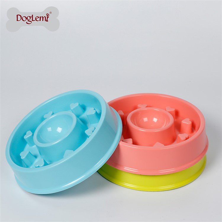 Slow Feed Dog Bowl Slow Eating Pet Bowl Healthy Eating Diet Happy Foraging Bowl for Dogs and Cats - Pink-5