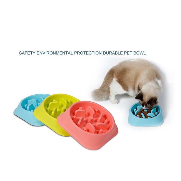 Slow Feed Dog Bowl Slow Eating Pet Bowl Healthy Eating Diet Happy Foraging Bowl for Dogs and Cats - Pink-7