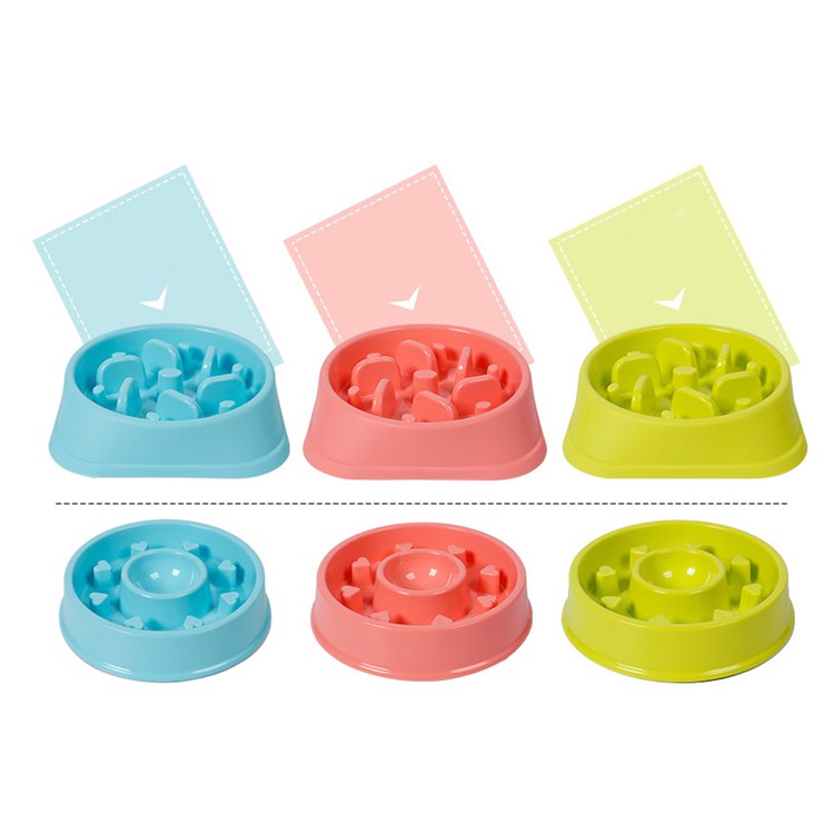 Slow Feed Dog Bowl Slow Eating Pet Bowl Healthy Eating Diet Happy Foraging Bowl for Dogs and Cats - Pink-8