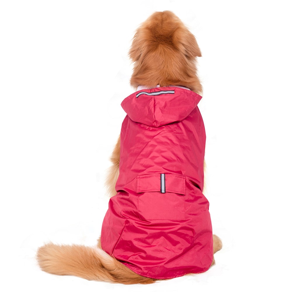 Super Waterproof Hooded Dog Raincoat Pet Clothes - Red / Size: 5XL-2