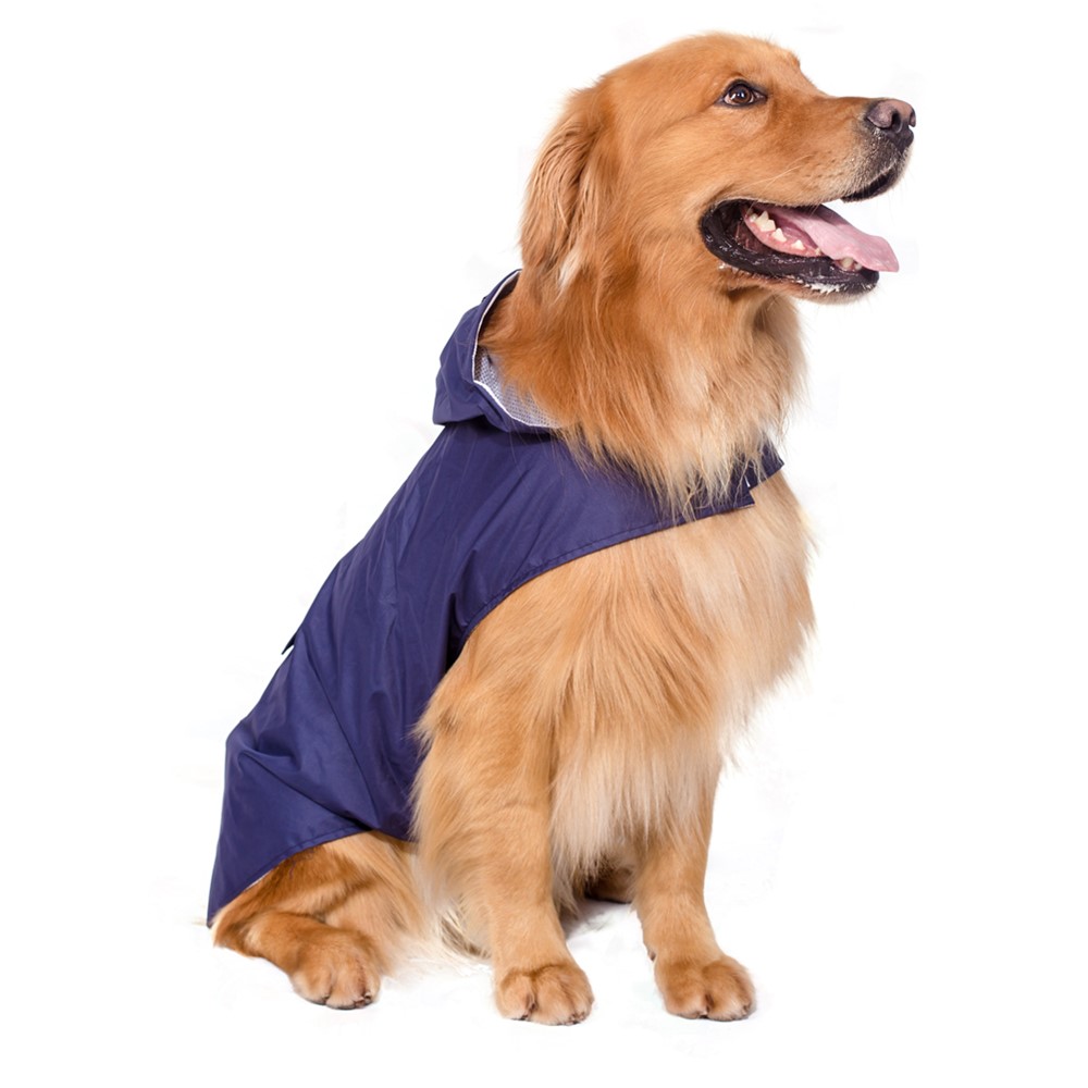 Super Waterproof Hooded Dog Raincoat Pet Clothes - Dark Blue / Size: 5XL-2