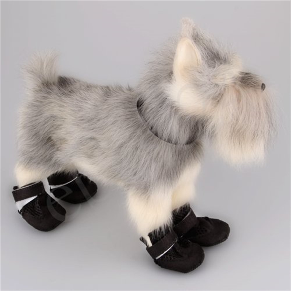Universal Suede Mesh Anti-slip Pet Boots - Black / Size: S-1
