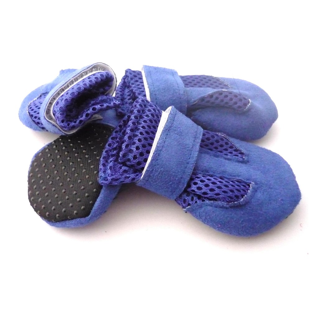 Universal Cozy Suede Mesh Design Anti-slip Pet Shoes - Blue / Size: XL-1