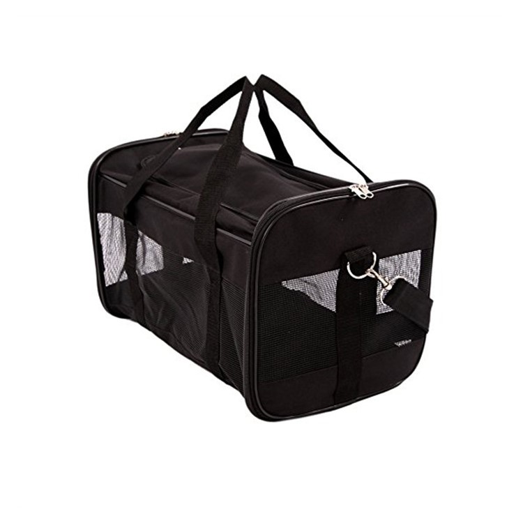 Collapsible Pet Travel Carrier Bag Soft-Sided Carrier Pouch - Black-2