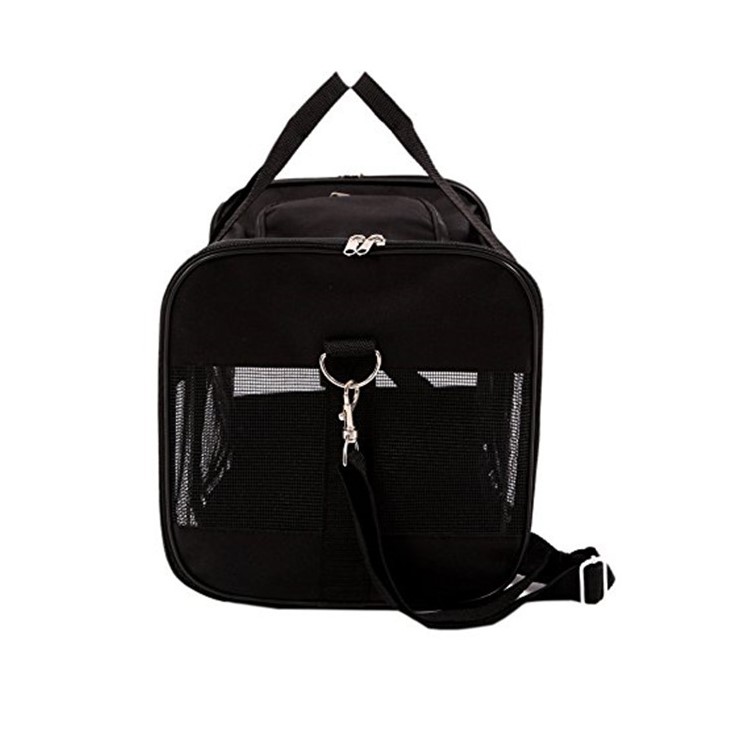 Collapsible Pet Travel Carrier Bag Soft-Sided Carrier Pouch - Black-3