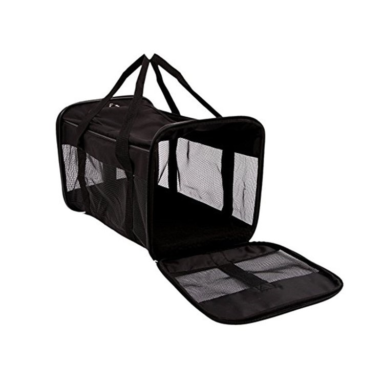 Collapsible Pet Travel Carrier Bag Soft-Sided Carrier Pouch - Black-4