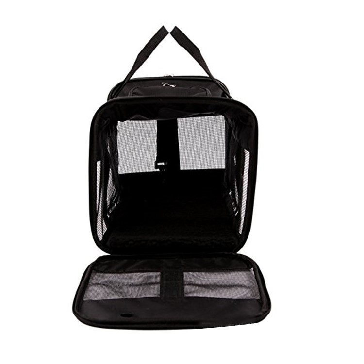 Collapsible Pet Travel Carrier Bag Soft-Sided Carrier Pouch - Black-5