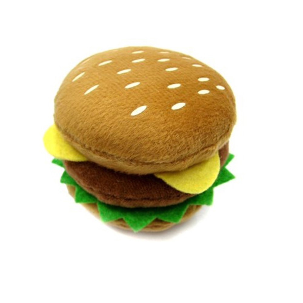 Dog Puppy Pet Chews Plush Hamburger Shaped Pet Toy with Sound-2