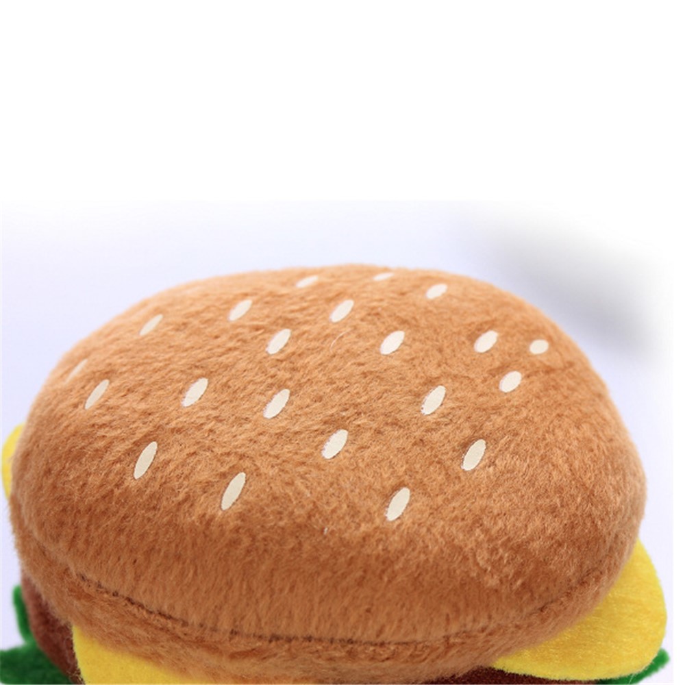 Dog Puppy Pet Chews Plush Hamburger Shaped Pet Toy with Sound-4
