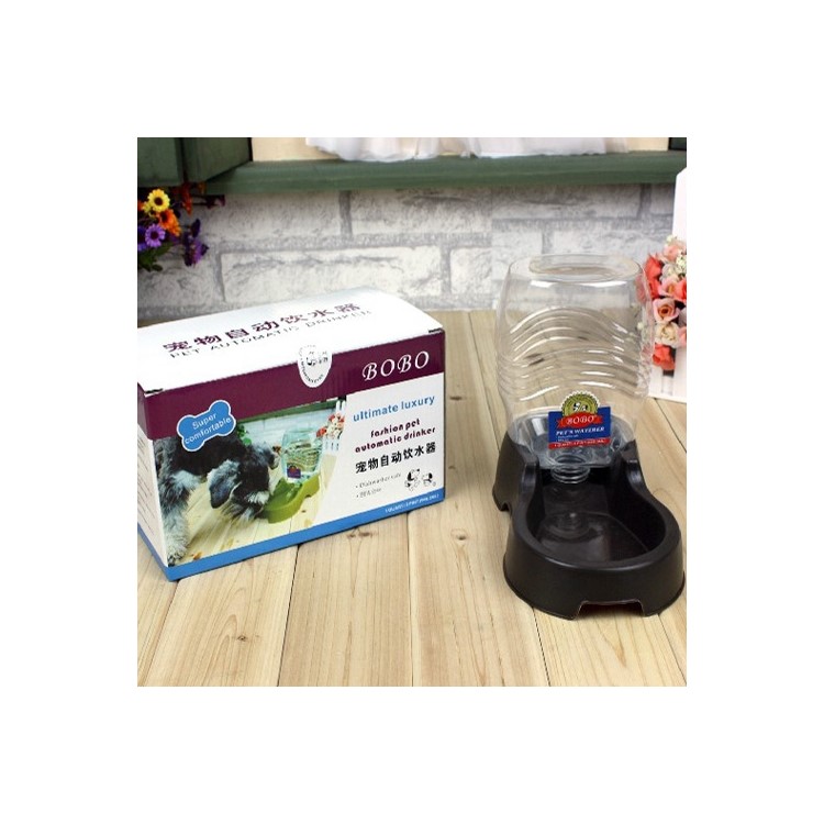 Pet Automatic Drinker Pet Waterer Gravity Bowl Bottle for Small Pet Dogs and Cats - Black-1
