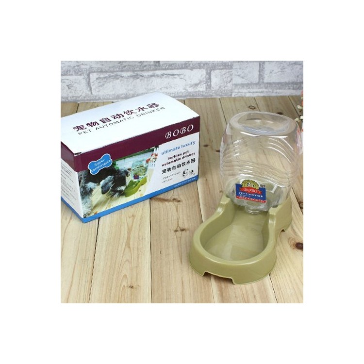Waterer Gravity Bowl Bottle Pet Automatic Drinker Fit for Small Dogs and Cats - Green-2