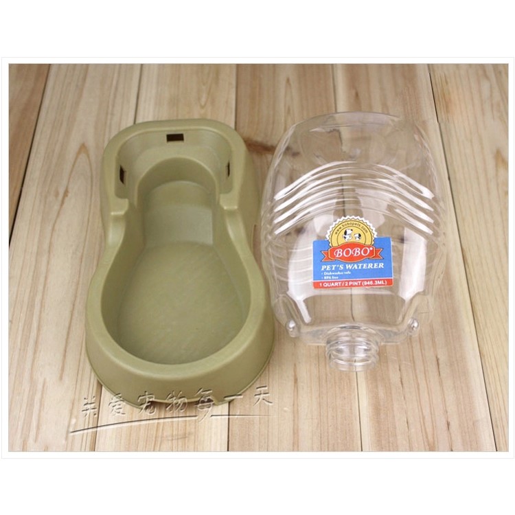 Waterer Gravity Bowl Bottle Pet Automatic Drinker Fit for Small Dogs and Cats - Green-8