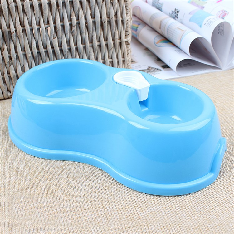 Slow Feed Dog Double Bowl Foraging Bowl for Dogs and Cats - Blue-1