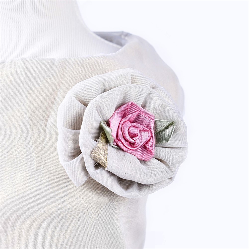 One Piece Dress Rose Flower Gauze Princess Dress Wedding Party Birthday Dog Cloth Pet Dress - Size: M-3