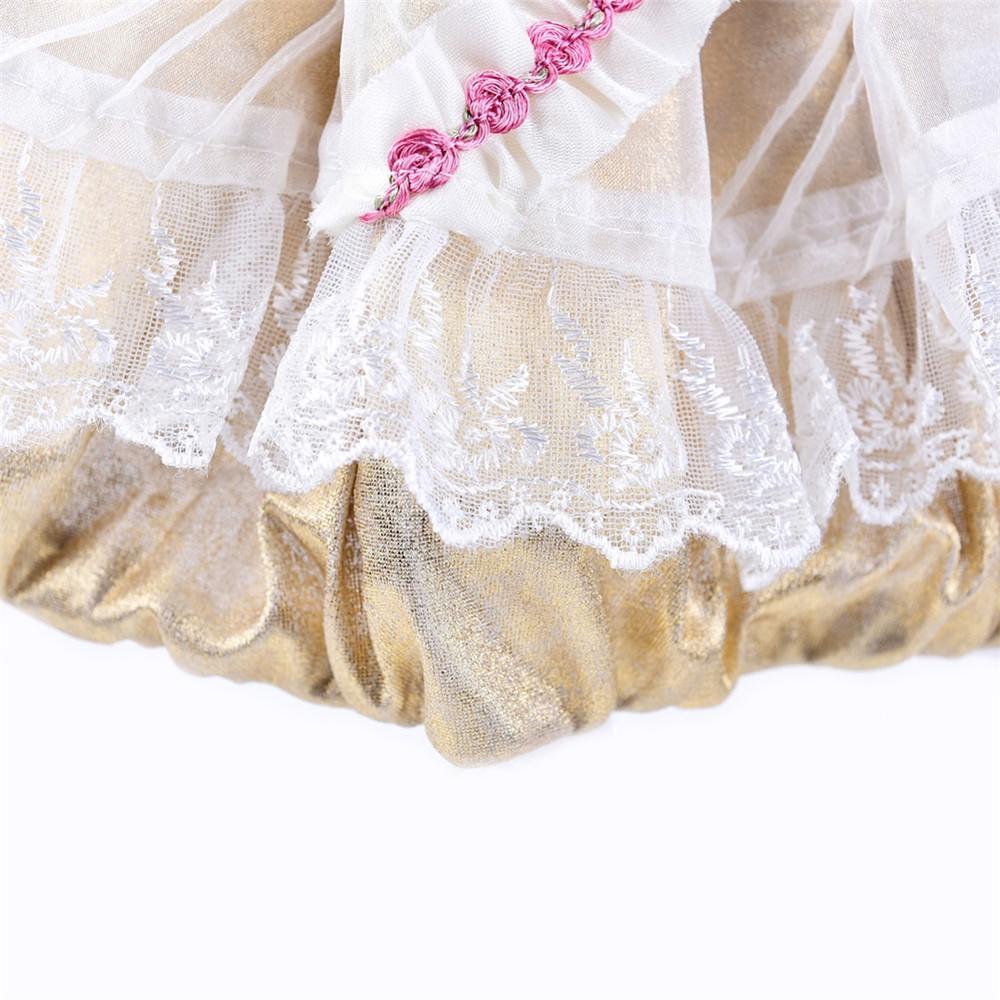 One Piece Dress Rose Flower Gauze Princess Dress Wedding Party Birthday Dog Cloth Pet Dress - Size: M-4