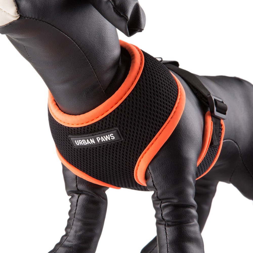 URBAN PAW Soft Mesh Padded Nylon Dog Harness Vest - Orange/Size L-1