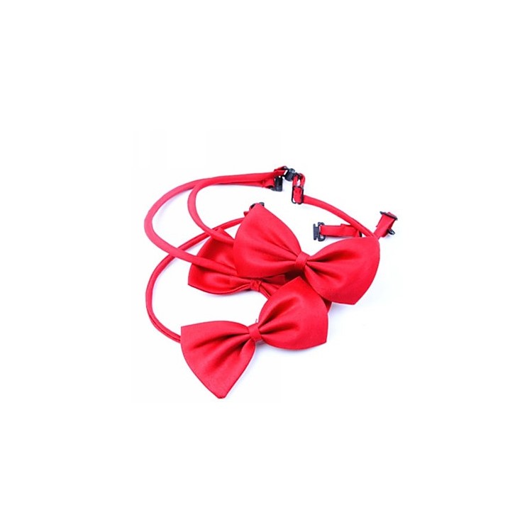 Bowknot Dog Collar Puppy Pet Tie, Size: 40 x 7 cm - Red-1