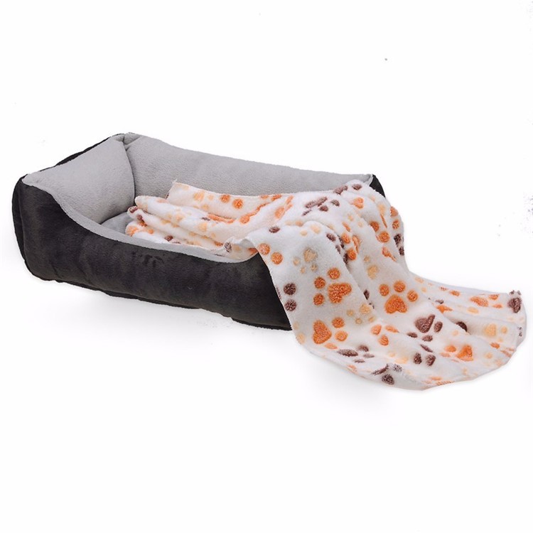 Puppy Blanket Pet Cushion Small Dog Cat Soft Warm Sleep Mat, Size: 80 x 60cm - White-12