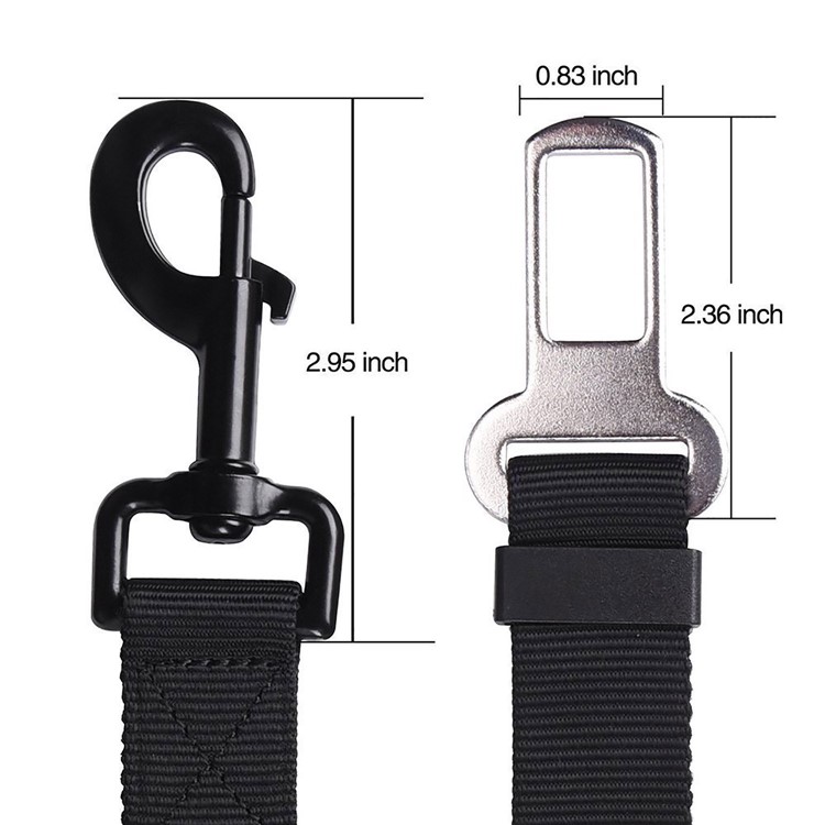 3 Set Pet Dog Seat Belt Leashes Adjustable Safety Car Seat Belt Harness with Elastic Nylon Bungee Buffer - Black-3