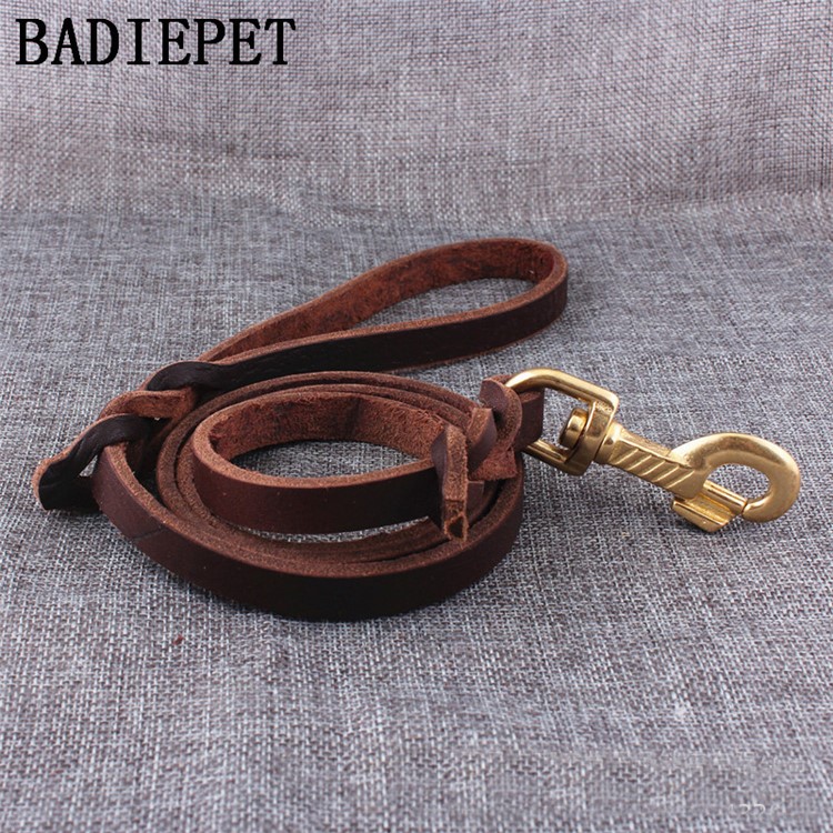 2 Meters Genuine Leather Dog Leash Soft Durable Leather Braided Dog Leash - Red-brown-6