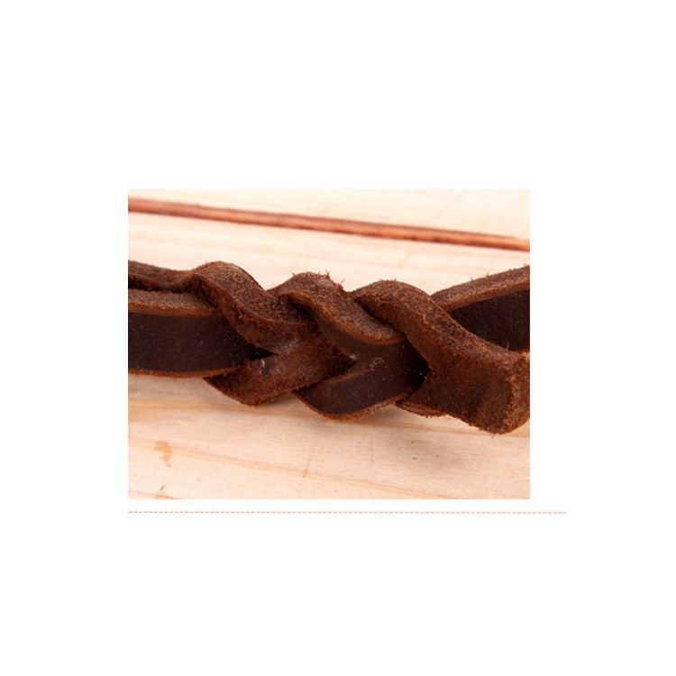 2 Meters Genuine Leather Dog Leash Soft Durable Leather Braided Dog Leash - Red-brown-8