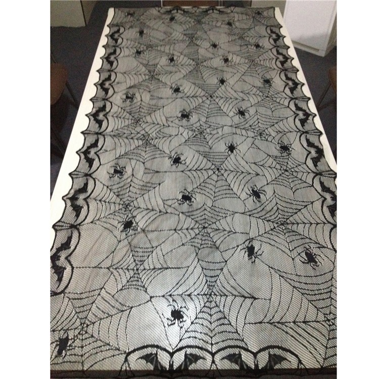Rectangle Spider Web Lace Tablecloth Banner Halloween Party Table Decoração, Tamanho: 122x244cm-2