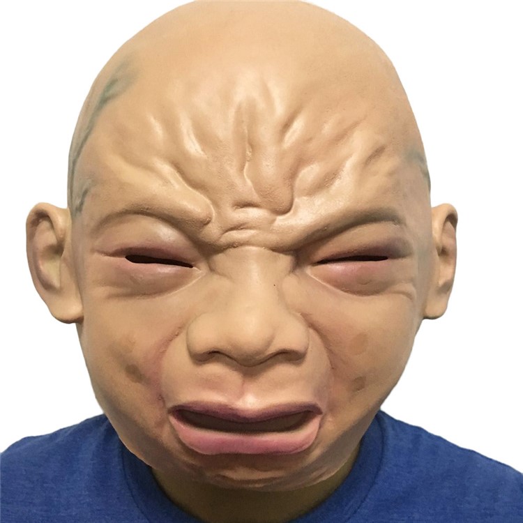 Latex Full Face Mask Halloween Cosplay Costume Party Prop - Cry Baby-2