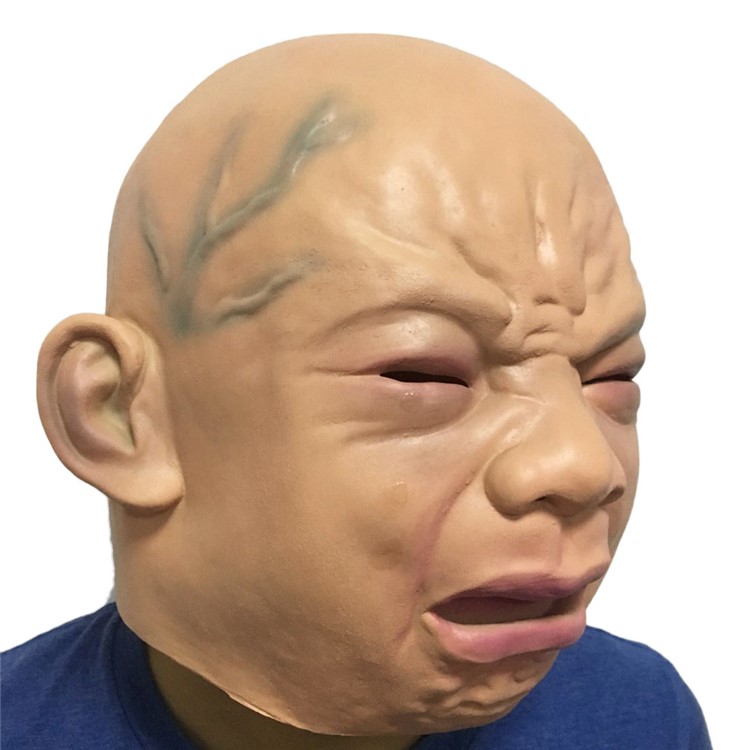Latex Full Face Mask Halloween Cosplay Costume Party Prop - Cry Baby-3