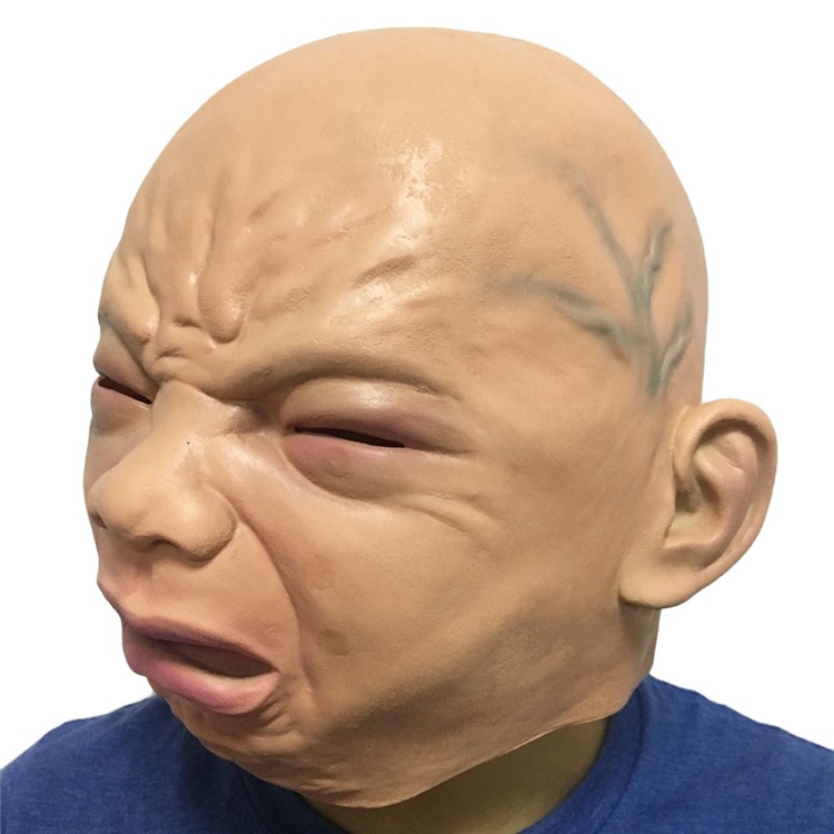 Latex Full Face Mask Halloween Cosplay Costume Party Prop - Cry Baby-5