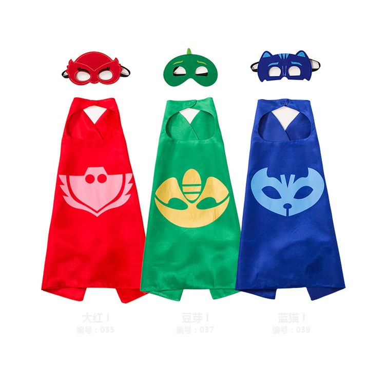 Superman Cape & Mask Set Halloween Costume Cloak for Child - Green-3