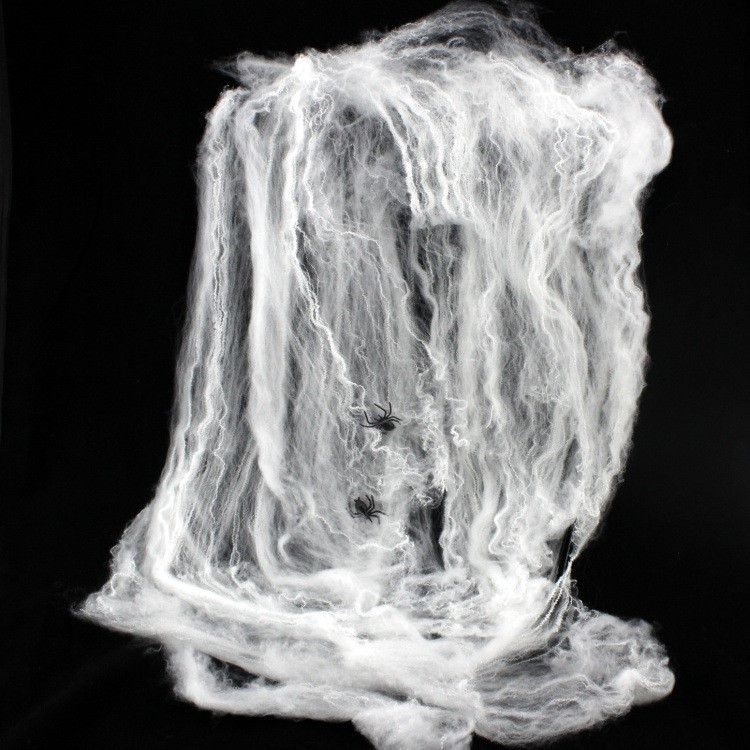 Spider Webs Webbing Cobwebs with 2 Spiders Halloween Decorations Spiderweb Party Supplies-4