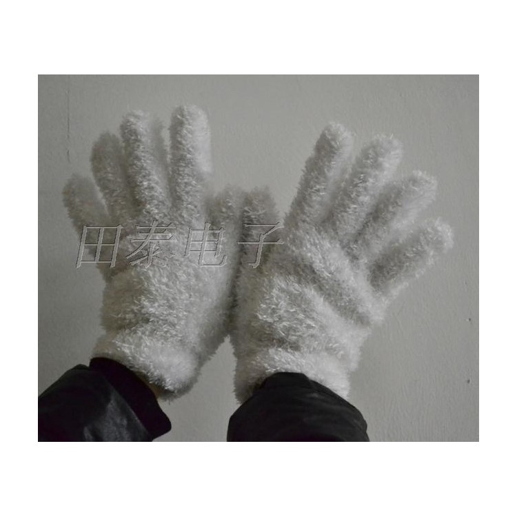 7-farbige LED-blinkende Baumwollhandschuhe - Weiß (1 Paar)-2