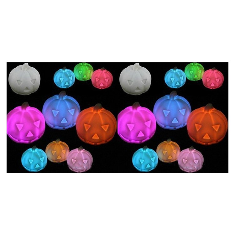 10Pcs Pumpkin Ball LED Halloween Light Cute Pumpkin Design Soft Plastic Light-2