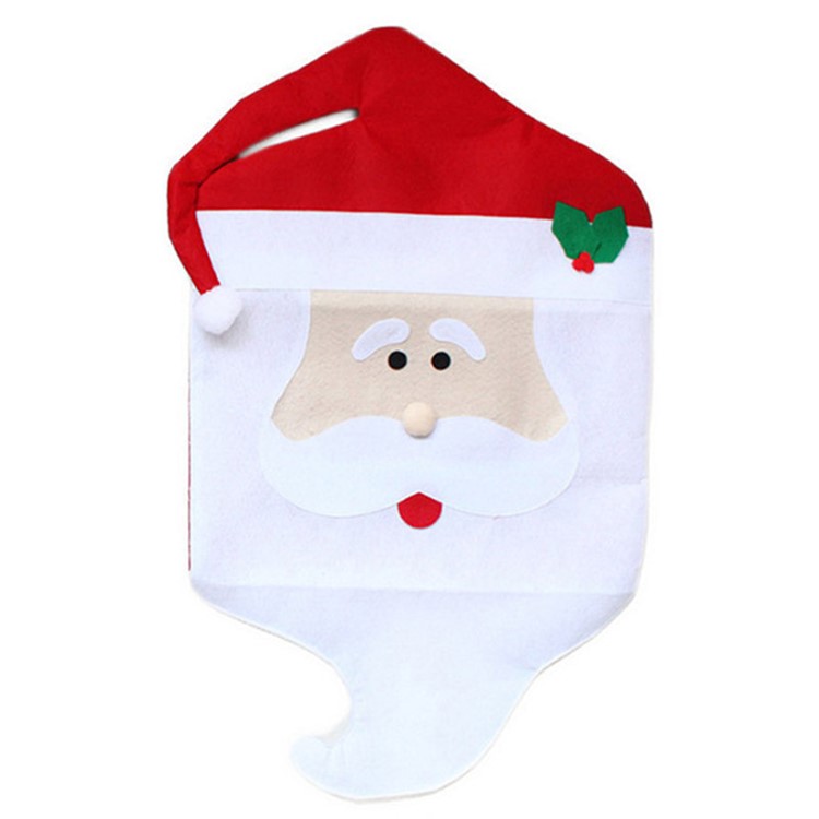 Non-Woven Cloth Hat Christmas Snowman Tableware Chair Cover Home Decor-2