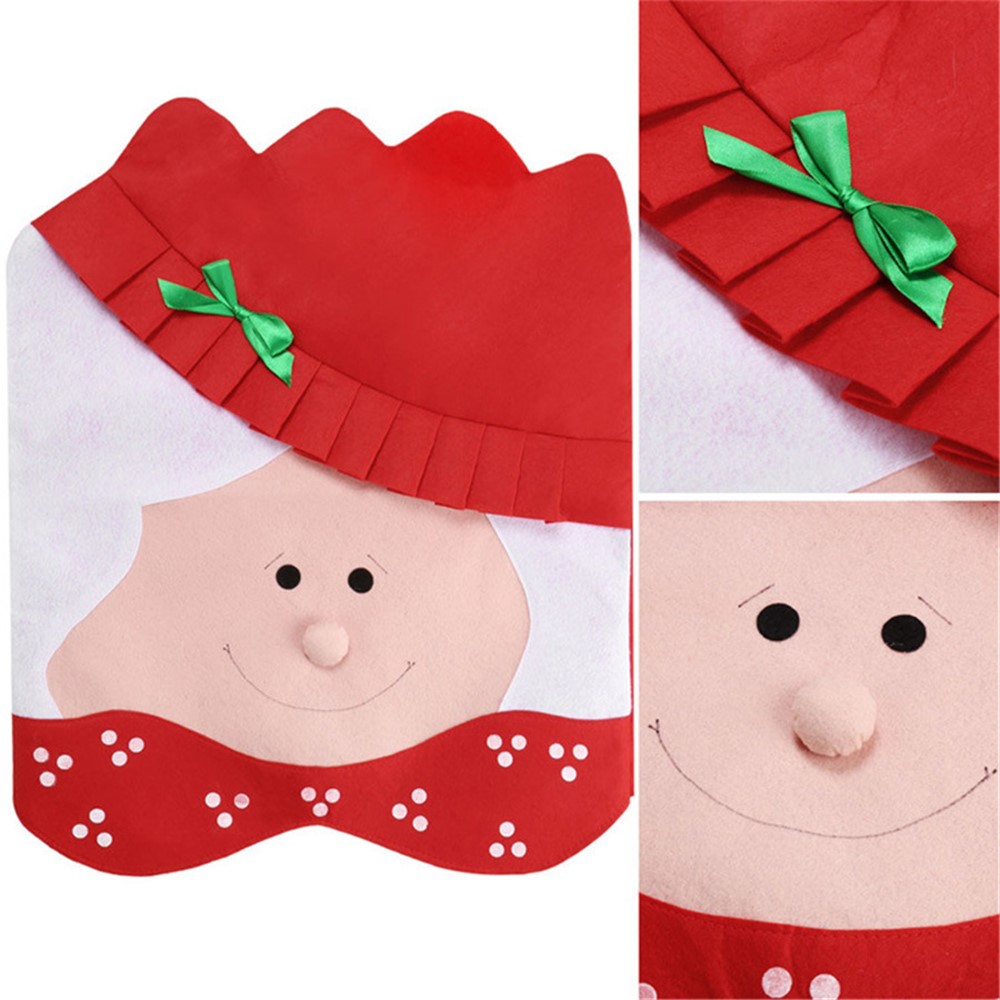 Christmas Santa Claus Chair Back Cover Christmas Kitchen Chair Cover, Size: 44 x 54cm-2