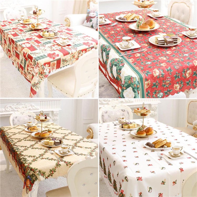 Rectangular Christmas Printing One Time Single Use Tablecloth Disposable Party Tablecloth - Style B-2