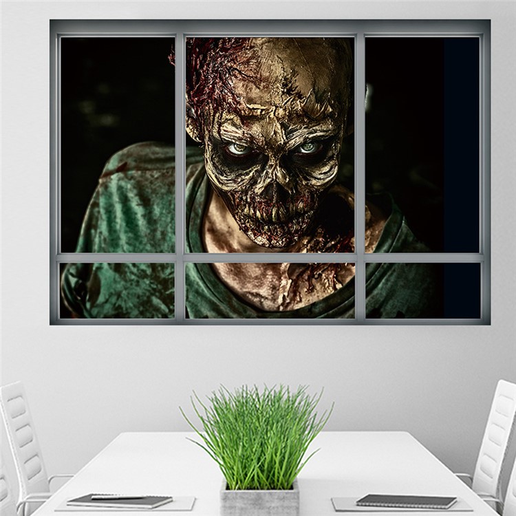 3D Halloween Zombie Home Aufkleber 3D Aufkleber Wohnzimmer Abnehmbare Wandaufkleber, Größe: 68 X 48,5 Cm-1