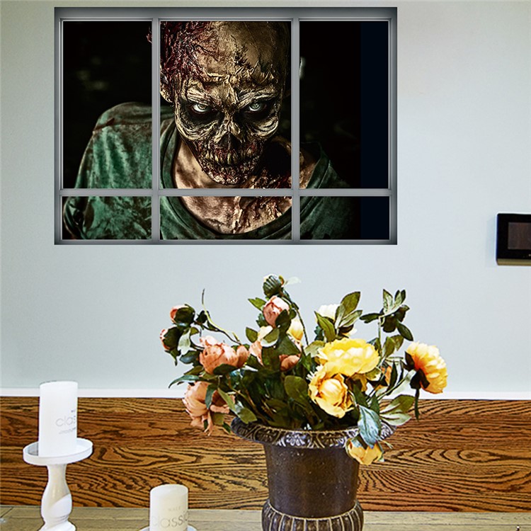 3D Halloween Zombie Home Aufkleber 3D Aufkleber Wohnzimmer Abnehmbare Wandaufkleber, Größe: 68 X 48,5 Cm-2