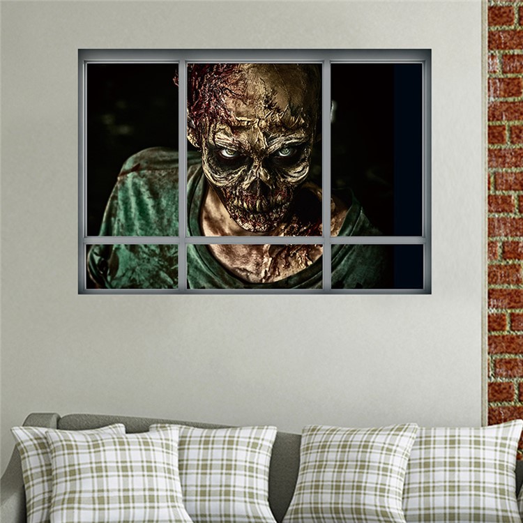3D Halloween Zombie Home Aufkleber 3D Aufkleber Wohnzimmer Abnehmbare Wandaufkleber, Größe: 68 X 48,5 Cm-3