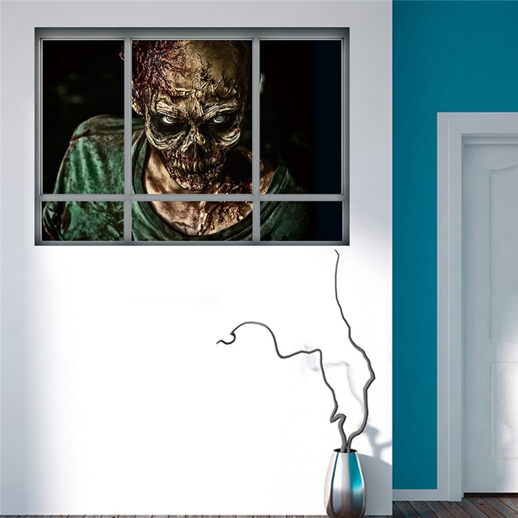 3D Halloween Zombie Home Aufkleber 3D Aufkleber Wohnzimmer Abnehmbare Wandaufkleber, Größe: 68 X 48,5 Cm-4