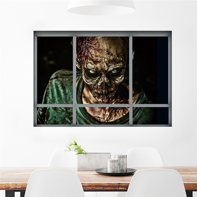 3D Halloween Zombie Home Aufkleber 3D Aufkleber Wohnzimmer Abnehmbare Wandaufkleber, Größe: 68 X 48,5 Cm-5