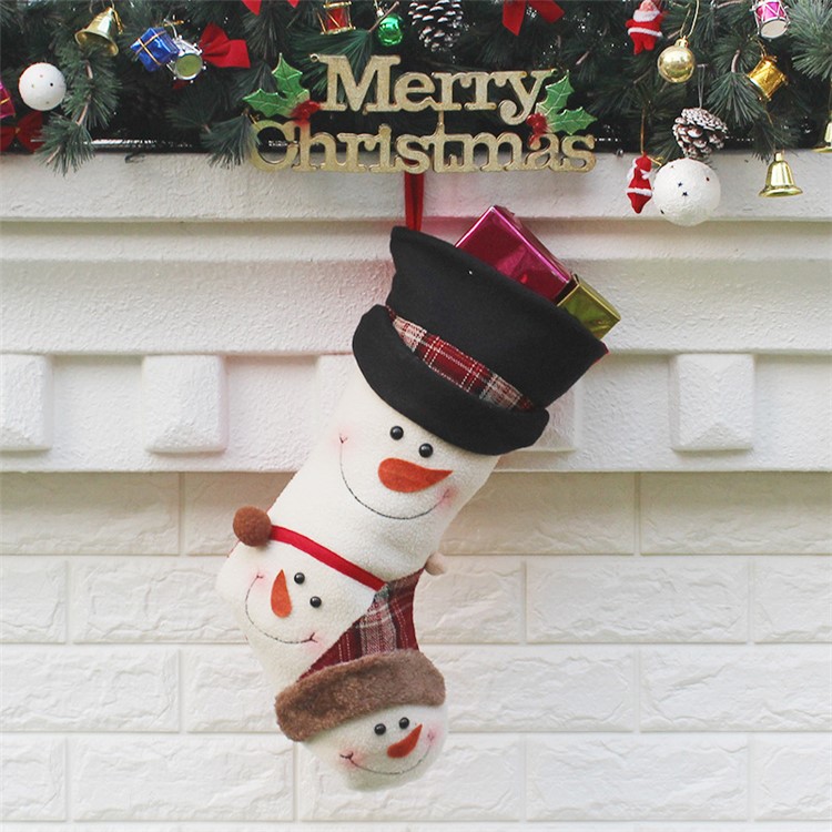 3PCS/Pack Soft Hanging Christmas Stocking Sock Children Gift Candy Sock Bag, Size: 44 x 26 x 22cm - Style A-5