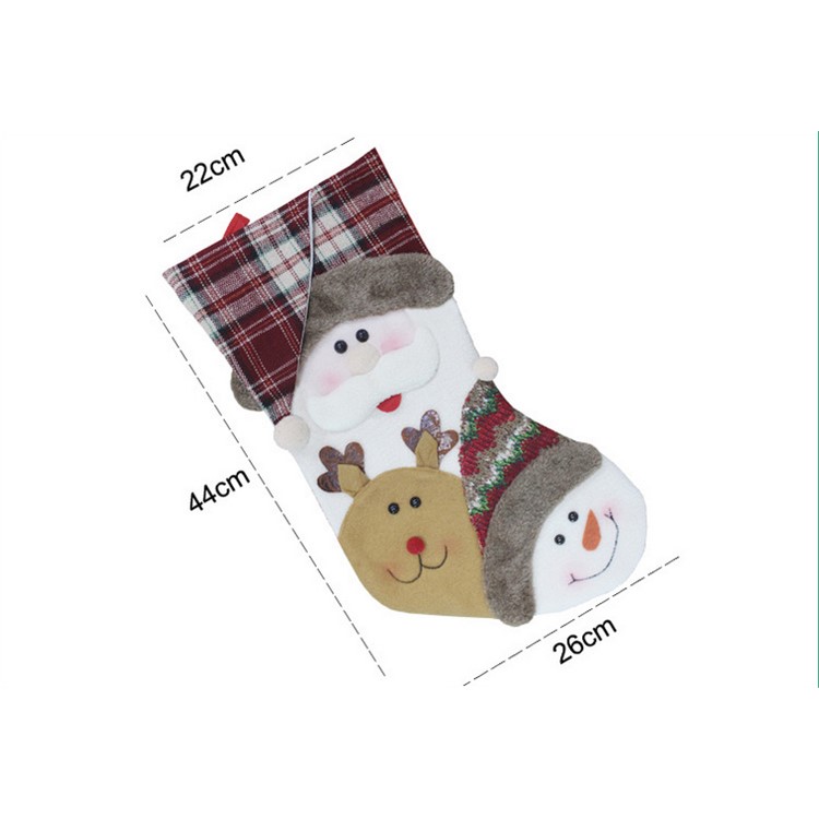 3PCS/Pack Soft Hanging Christmas Stocking Sock Children Gift Candy Sock Bag, Size: 44 x 26 x 22cm - Style A-6