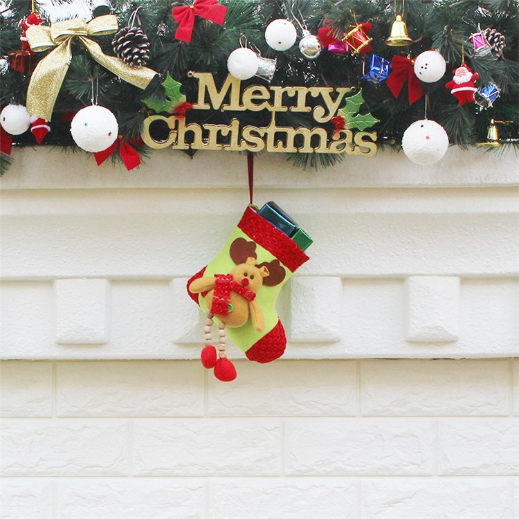 3PCS/Pack Christmas Hanging Stockings Children Gift Candy Pocket, Size: 22 x 11.5 x 14.5cm - Style A-2
