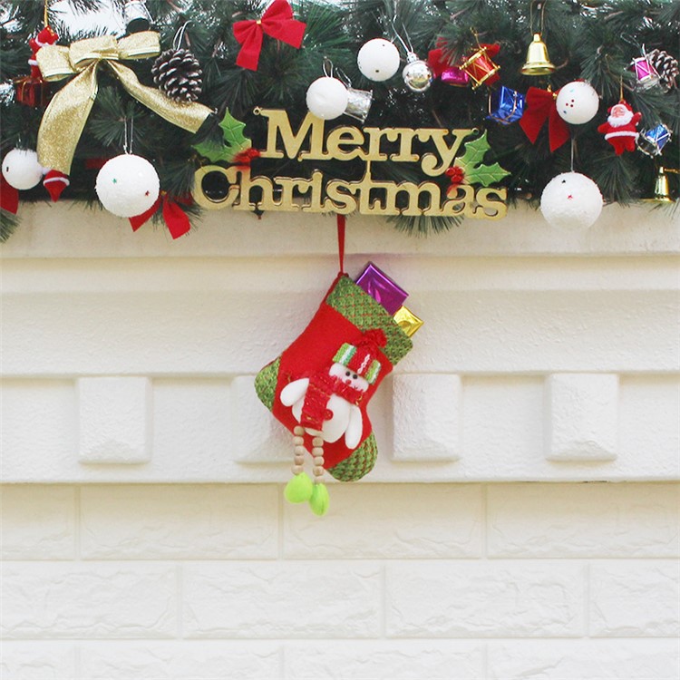 3PCS/Pack Christmas Hanging Stockings Children Gift Candy Pocket, Size: 22 x 11.5 x 14.5cm - Style A-3